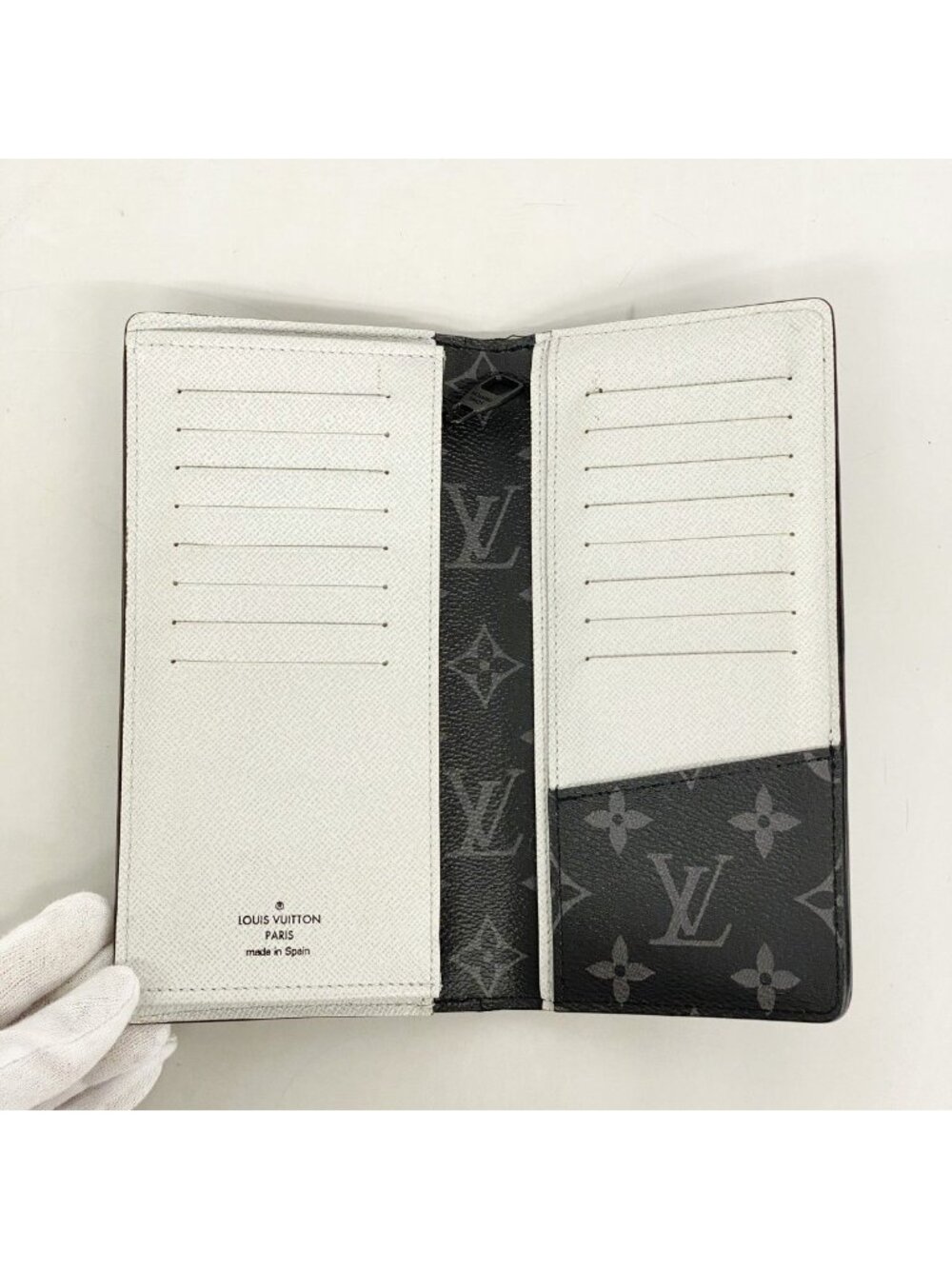 ★SOLD★ Louis Vuitton Wallet Monogram Eclipse Epi Portefeuille Brazza Navy - Picture 3 of 9